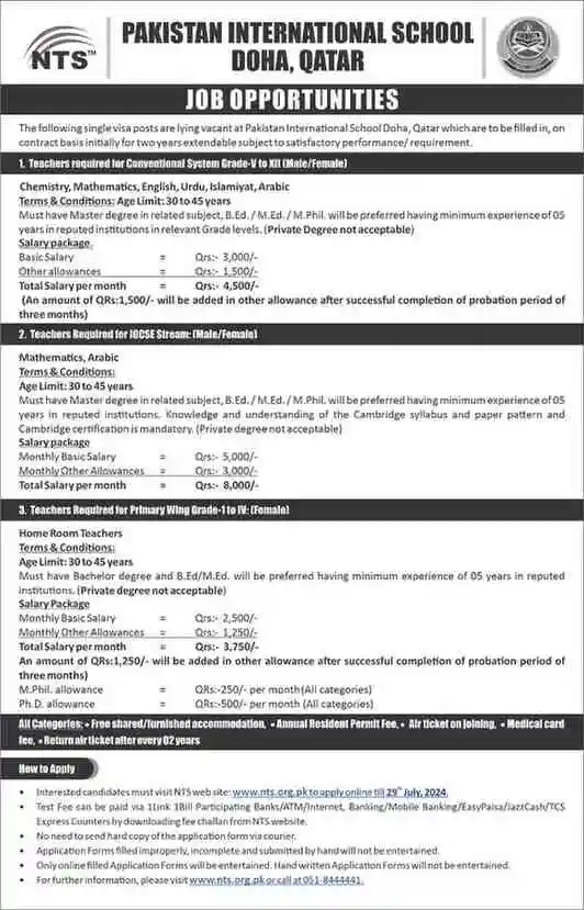 teaching jobs in qatar advertisement 